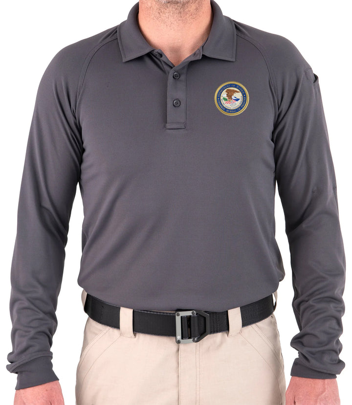 Men's Performance Long Sleeve Polo / Asphalt