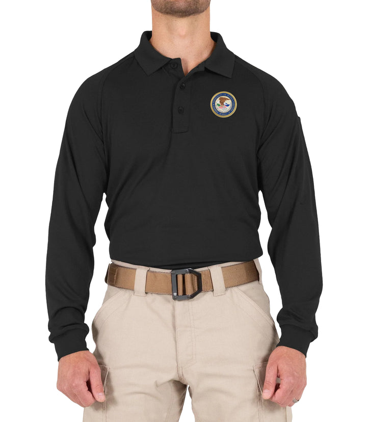 Men's Performance Long Sleeve Polo / Black
