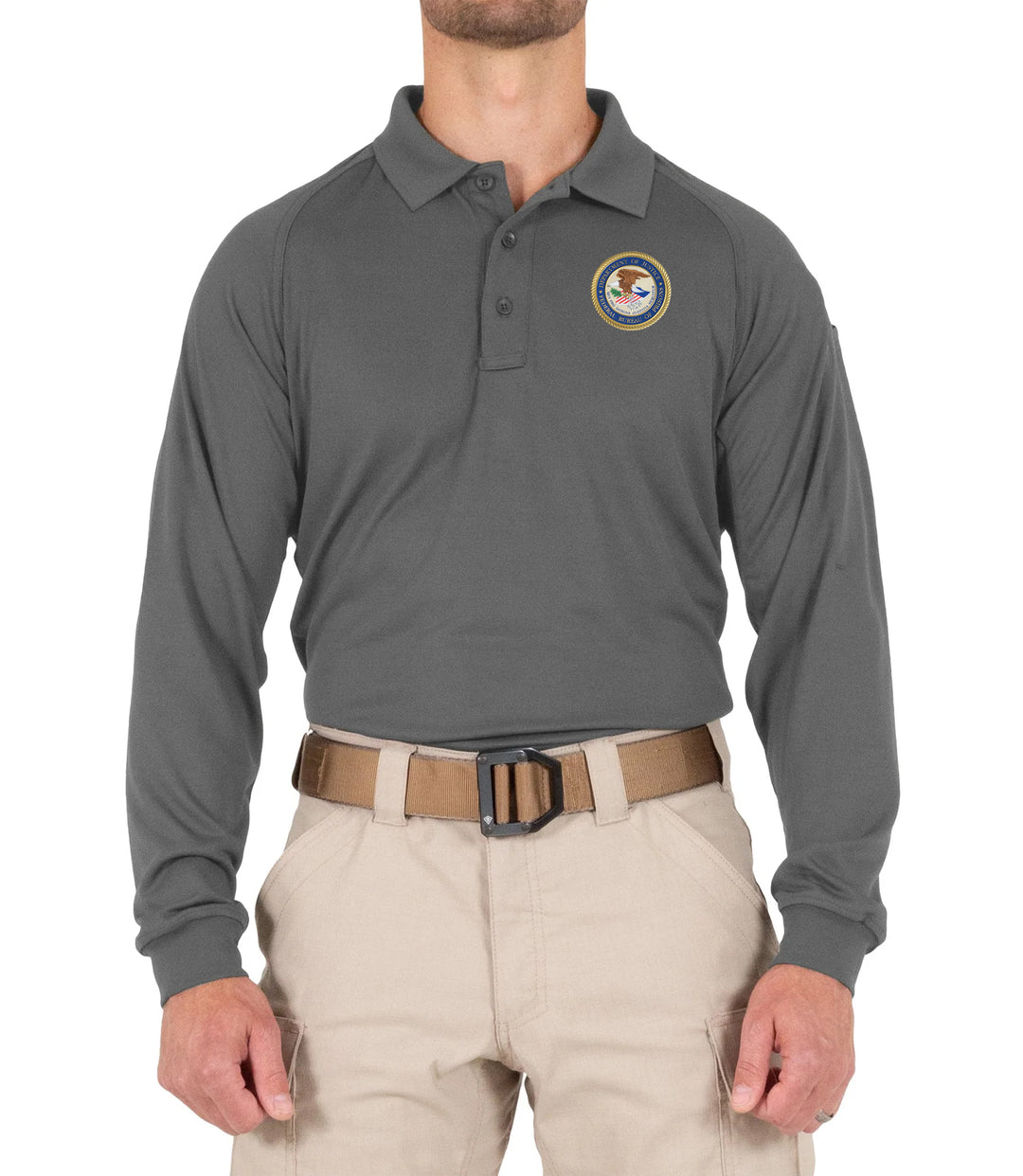 Men's Performance Long Sleeve Polo / Wolf Grey