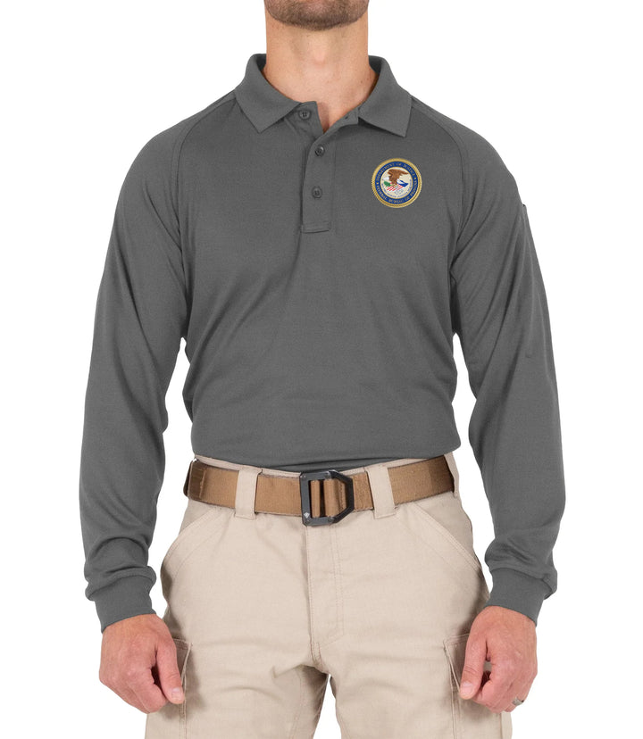 Men's Performance Long Sleeve Polo / Wolf Grey