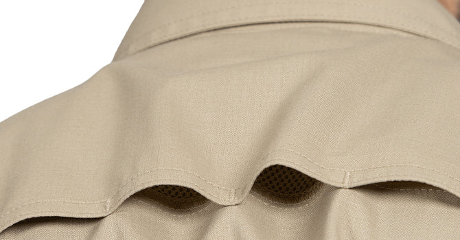 The Pro Duty Uniform Shirt features a mesh lined back yoke with ventilation that allows for exceptional breathability.
