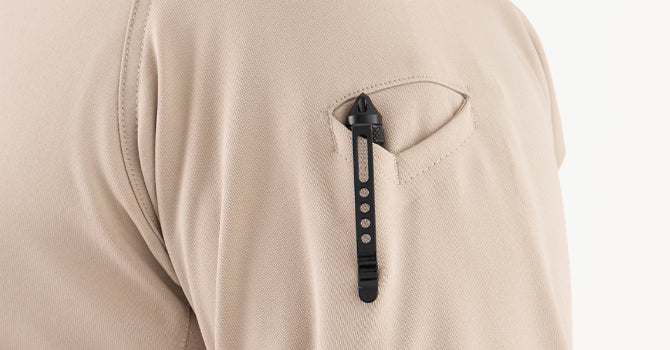 All First Tactical Polos feature our innovative pen pockets which accept embroidery while maintaining functionality.