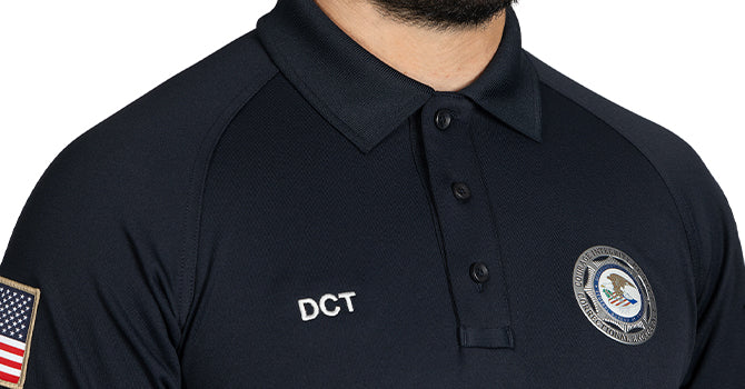 100% polyester jersey is extremely tough yet soft and naturally moisture wicking, with an antimicrobial finish that will give you a fresh, professional appearance that lasts.