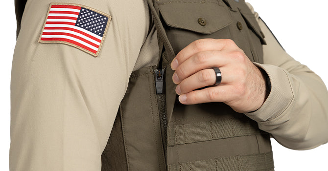 The stretch panel allows FBOP officers freedom of movement, while the zipper side closure allows for easy on/off.
