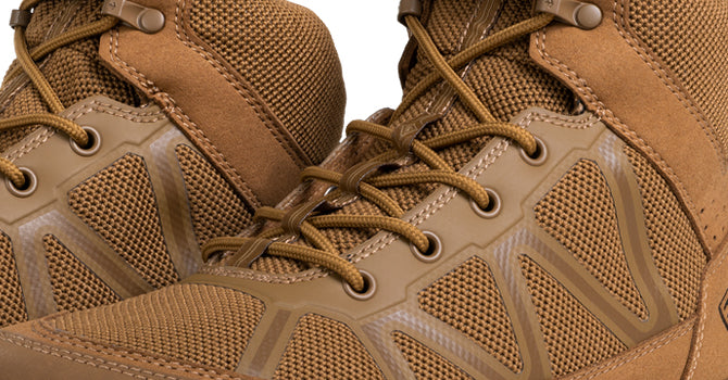 We've integrated a lightweight polyester air mesh and strategically placed perforations that will provide ventilation and comfort on the warmest of days.