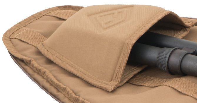 Integrated, tough, yet finely tuned rifle barrel mount for a precise fit and optimal steadiness.