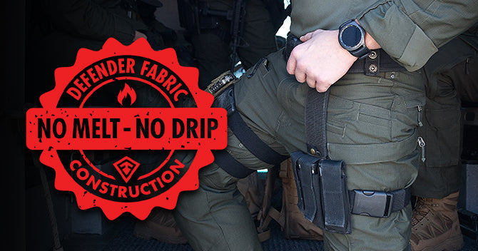 The Defender Fabric features a breathable cotton and Cordura® Nylon blend. The 2-way mechanical stretch Nyco, is one of the first to the market and has double ripstop fabric that is moisture wicking and perfect for warm weather.
