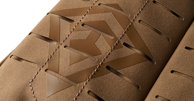 A new take on the traditional web platform offers twice the mounting positions and tests 20% stronger than that of other tactical bags. Two layers of 500D nylon fabric are laminated together for extra strength with a low profile, while our laser cut slat system is both strong and smart, and offers twice the usable loops to position additional gear.