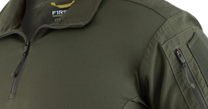 The Defender Fabric features a breathable cotton and Cordura® Nylon blend. The 2-way mechanical stretch Nyco, is one of the first to the market and has double ripstop fabric that is moisture wicking and perfect for warm weather.