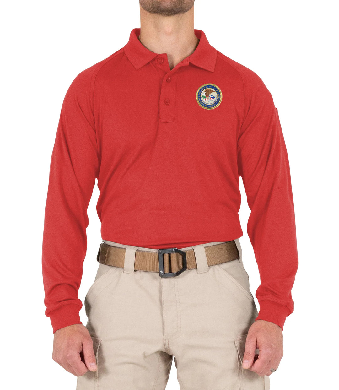 Men's Performance Long Sleeve Polo / Red