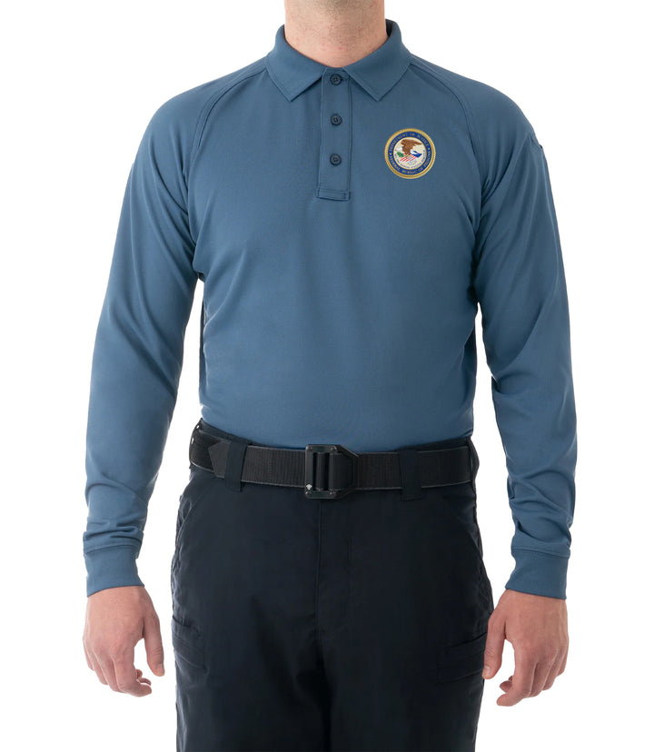 Men's Performance Long Sleeve Polo / French Blue