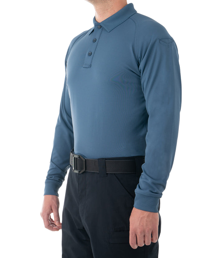 Men's Performance Long Sleeve Polo / French Blue