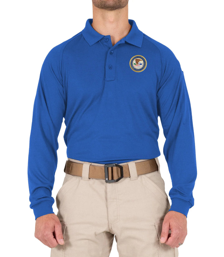 Men's Performance Long Sleeve Polo / Academy Blue