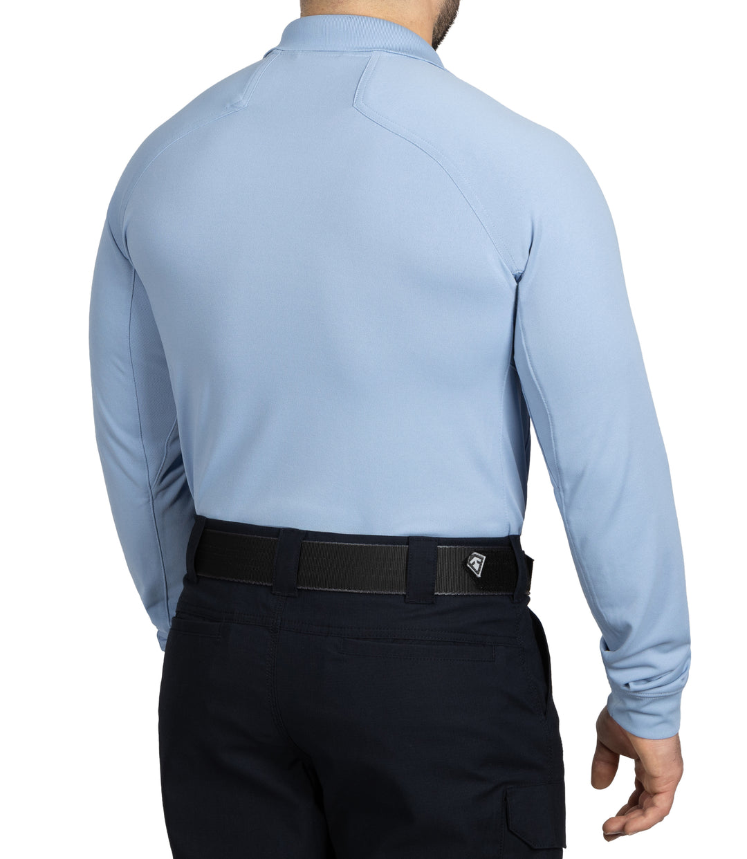 Men's Performance Long Sleeve Polo / Medium Blue