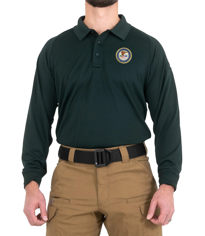 Men's Performance Long Sleeve Polo / Spruce Green