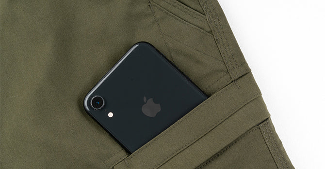 The A2 pant features two generously-sized recessed utility pockets, designed to accommodate large cell phones and kit.
