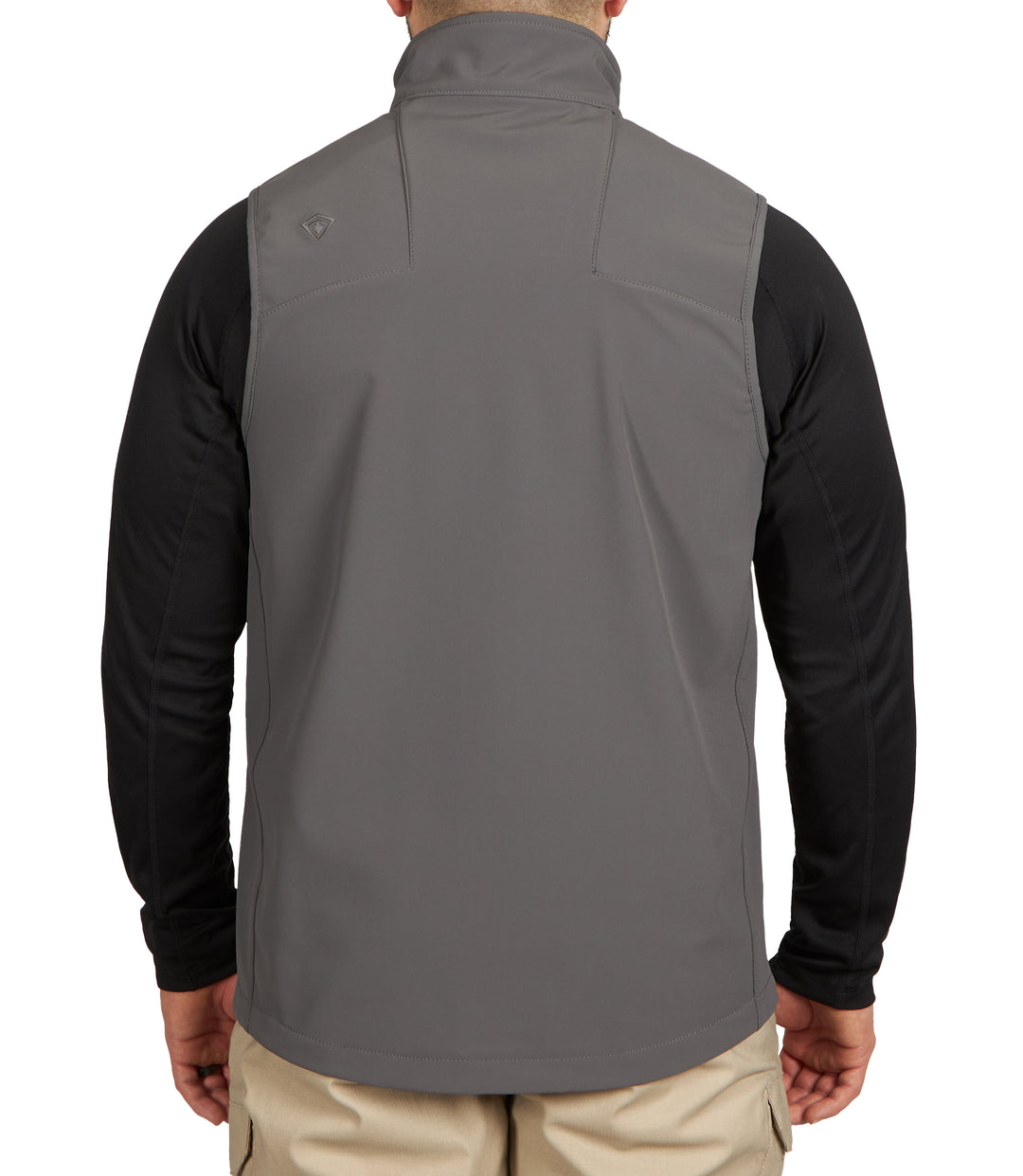 Back of Men's Tactix Softshell Vest in Wolf Grey