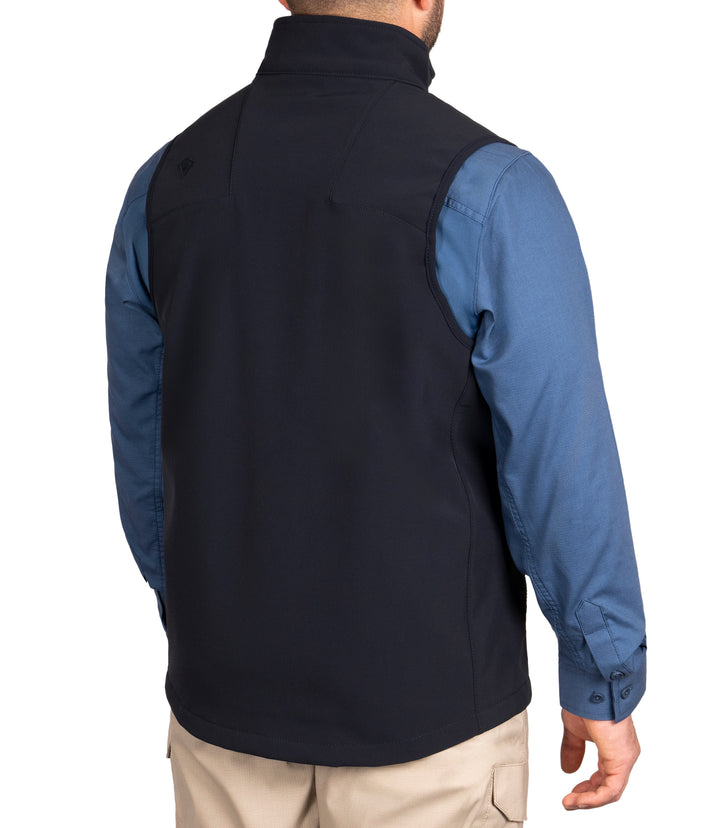 Back of Men's Tactix Softshell Vest in Midnight Navy