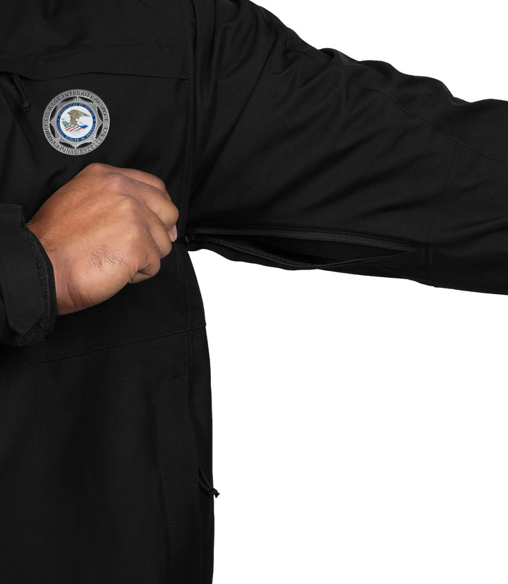 Pit zip view of the Monsoon Parka in color black |color_black
