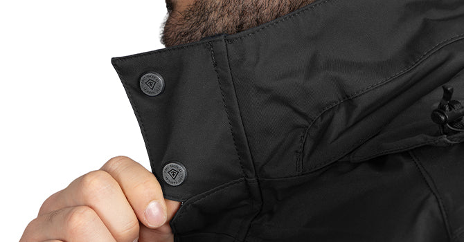 Tough seam-sealed outer shell is made of 100% nylon and is waterproof, breathable, and wind repellent. This superior material is sealed tight against the elements, while zippered ventilation provides breathability, and special underarm design allows for freedom of movement. Material is bloodborne pathogen resistant.