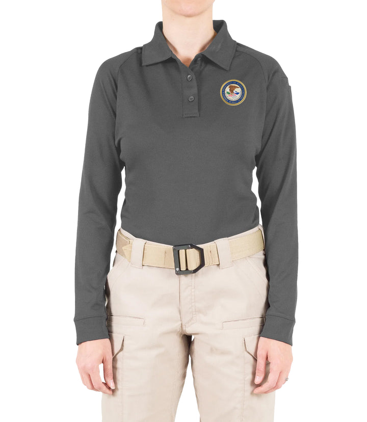 Women's Performance Long Sleeve Polo / Wolf Grey