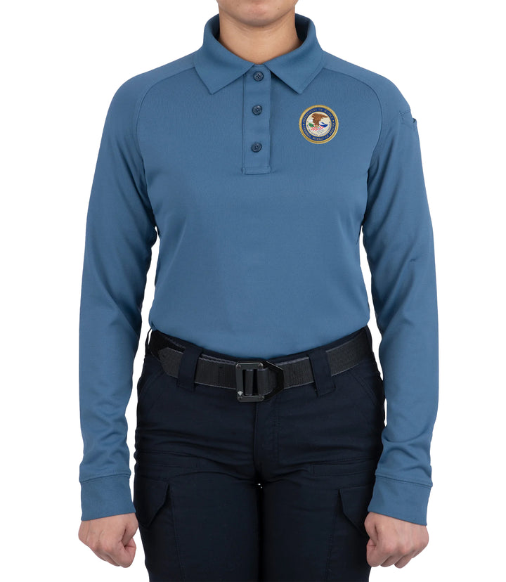 Women's Performance Long Sleeve Polo / French Blue