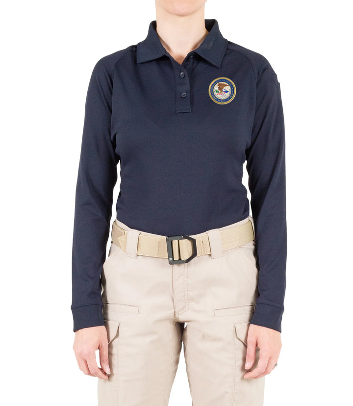 Women's Performance Long Sleeve Polo / Midnight Navy