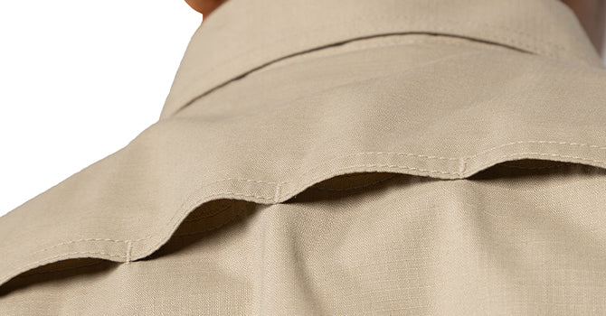 The Pro Duty Uniform Shirt features a mesh lined back yoke with ventilation that allows for exceptional breathability.