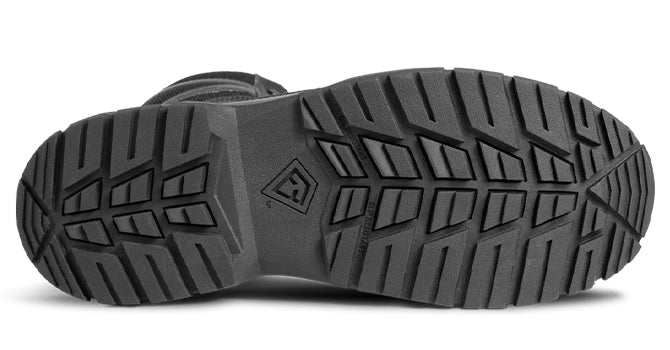 Durable rubber outsole uses a slip and oil resistant compound. Features an aggressive and evenly spaced lug pattern for enhanced flexibility and maximum traction.