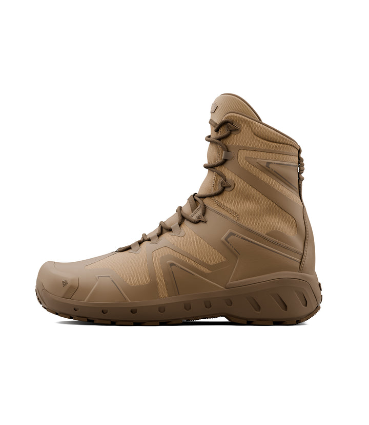 Right side view of 8 inch side-zip boot in color coyote