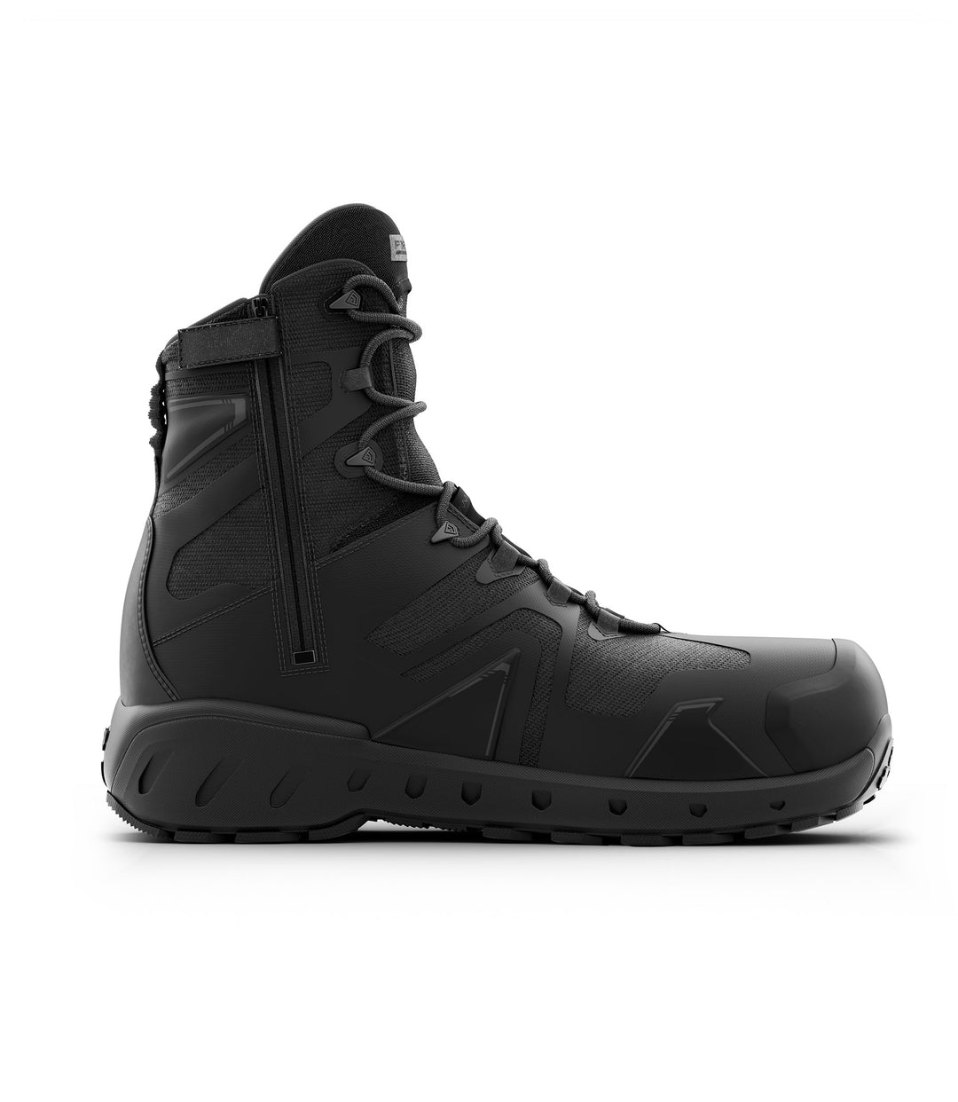 Side view Photo of Men's 8" AERO-TAC™ Safety Toe Side-Zip Boot in black
