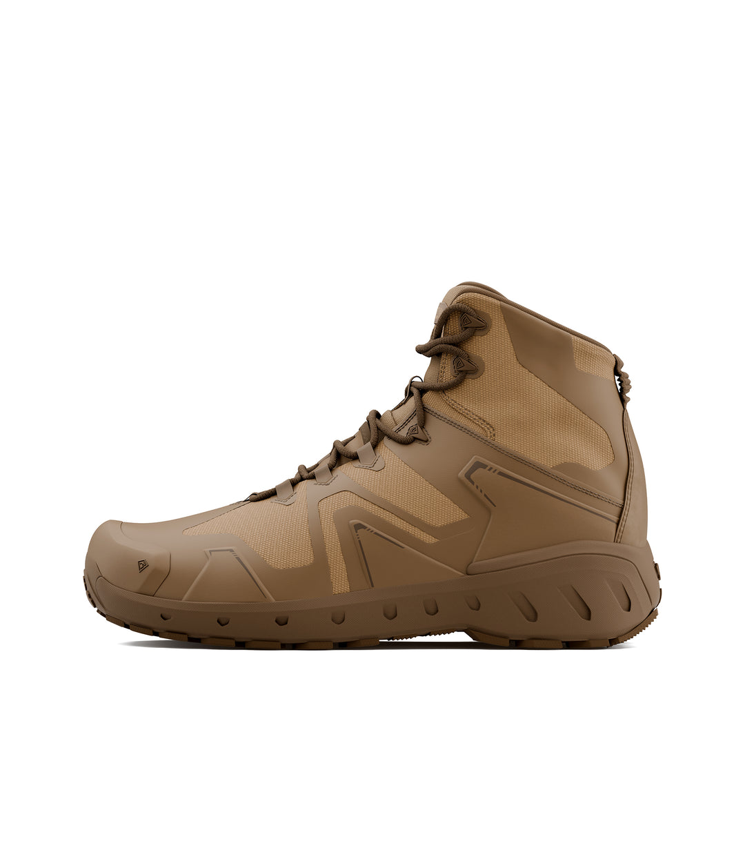 Right side view of 5 inch side-zip mid boot in color coyote