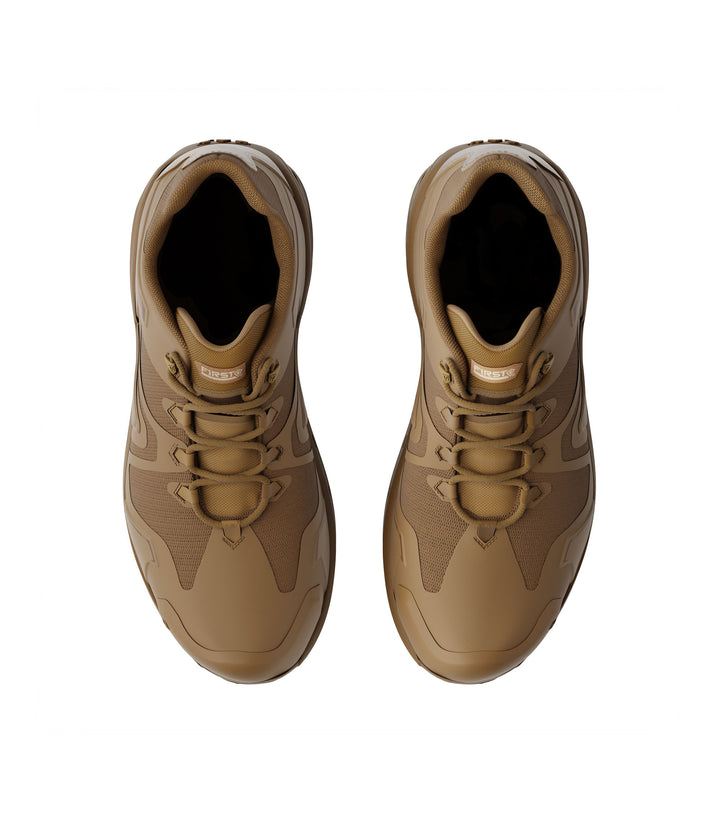 Top view of side by side boot view of 3 inch AERO-TAC low boot in color coyote