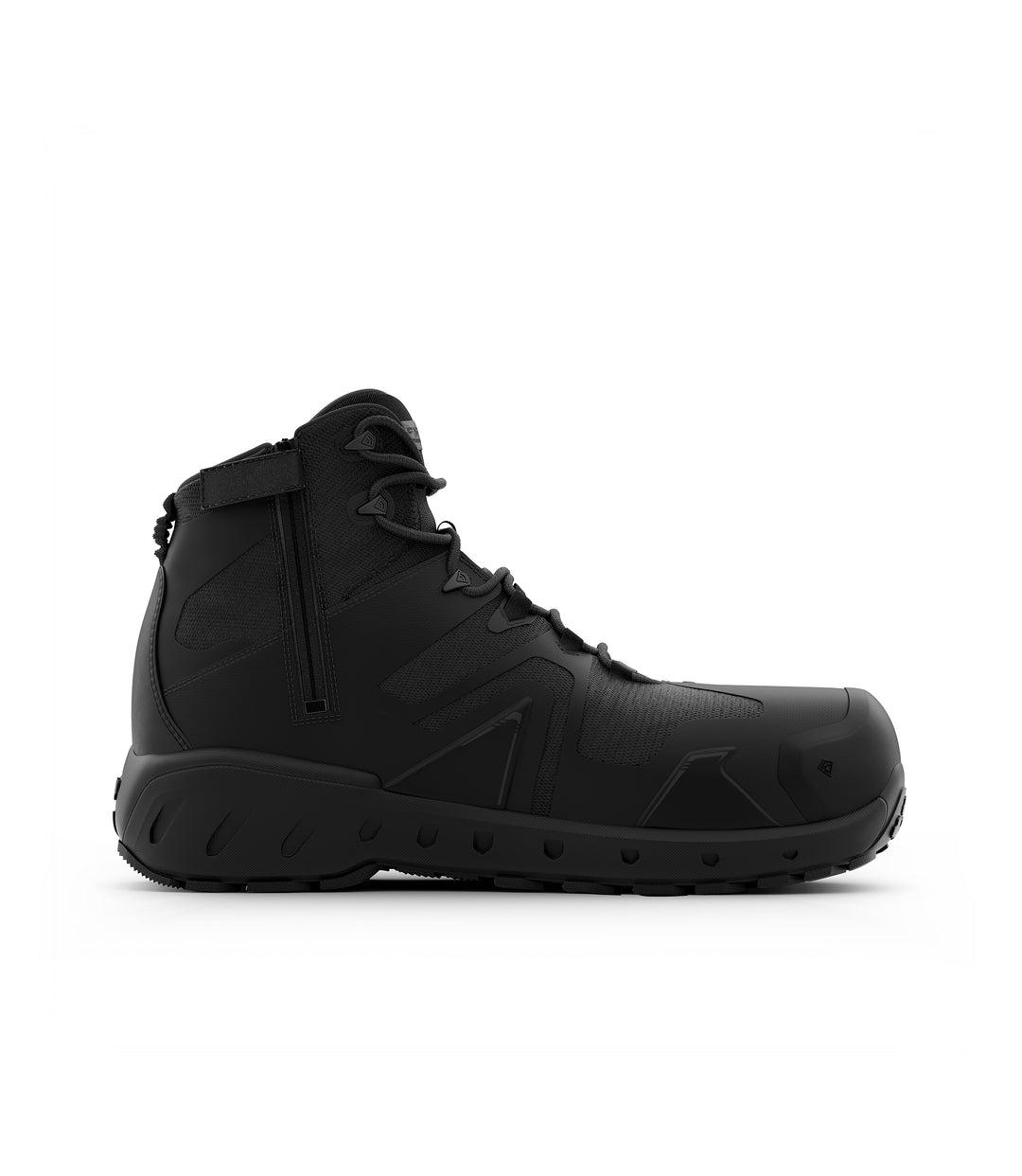 Photo of Men's 5" AERO-TAC™ Safety Toe Side-Zip Mid Boot in Black - Side view