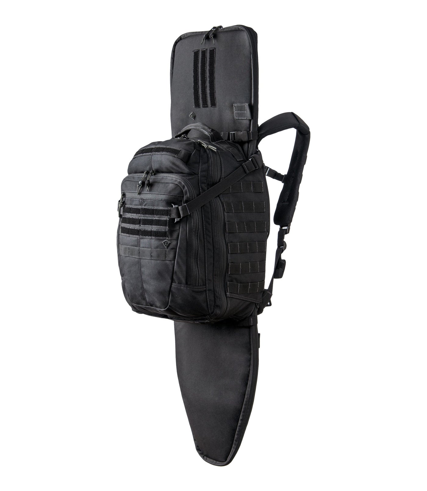 Front of Specialist 1-Day Backpack 36L in Black with Rifle Sleeve