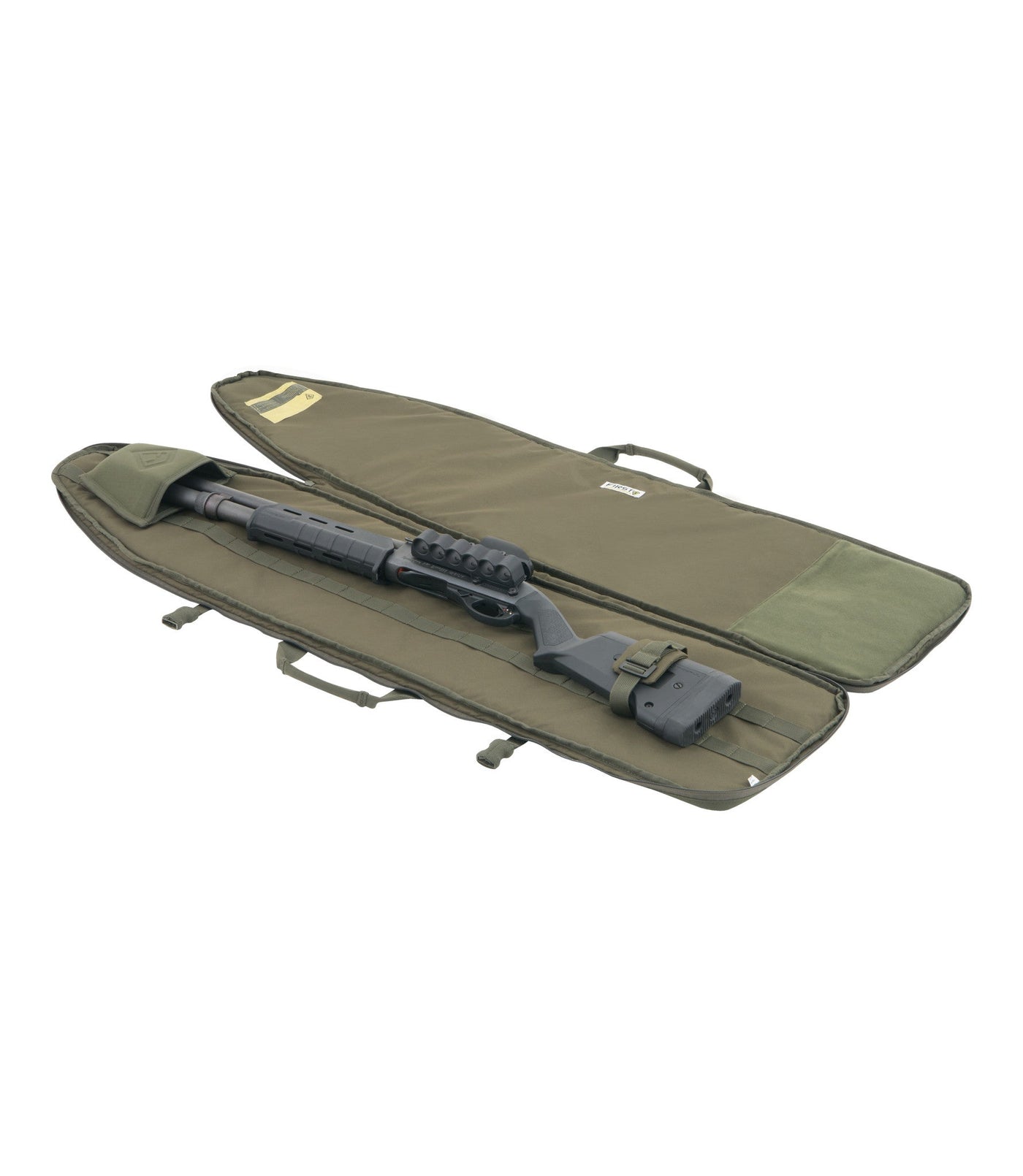 Rifle Sleeve 42 Inch in OD Green Open with Gun