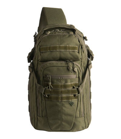Front of Crosshatch Sling Pack 19L in OD Green