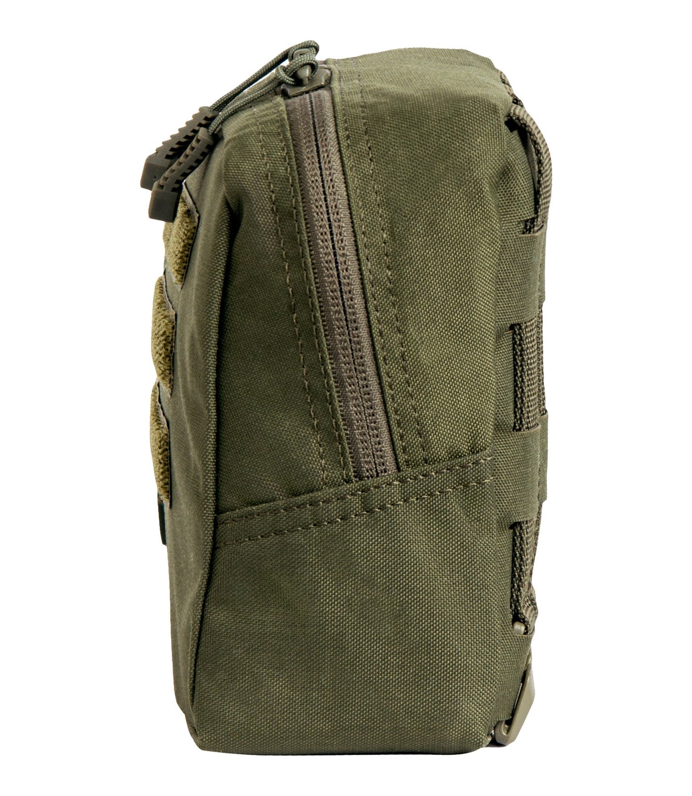 Side of Tactix Series 6x6 Utility Pouch in OD Green