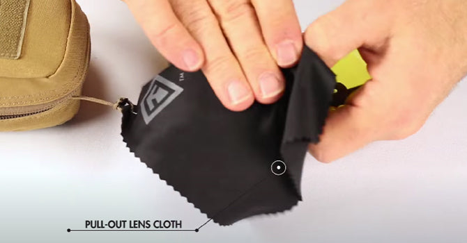 Integrated lens cleaning cloth ensures you’ll maintain clear vision.