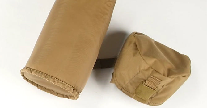 Convert your bottle pouch into a dump pouch. The attachment platform covers half of the back, allowing it to be folded in half and tucked inside the lid.