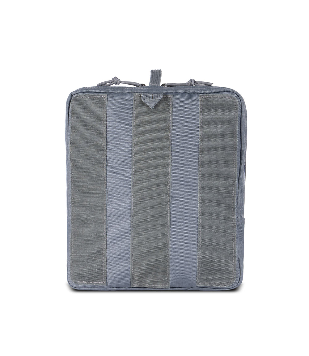 Back view of 9 X 10 Velcro Pouch in Asphalt |color_asphalt