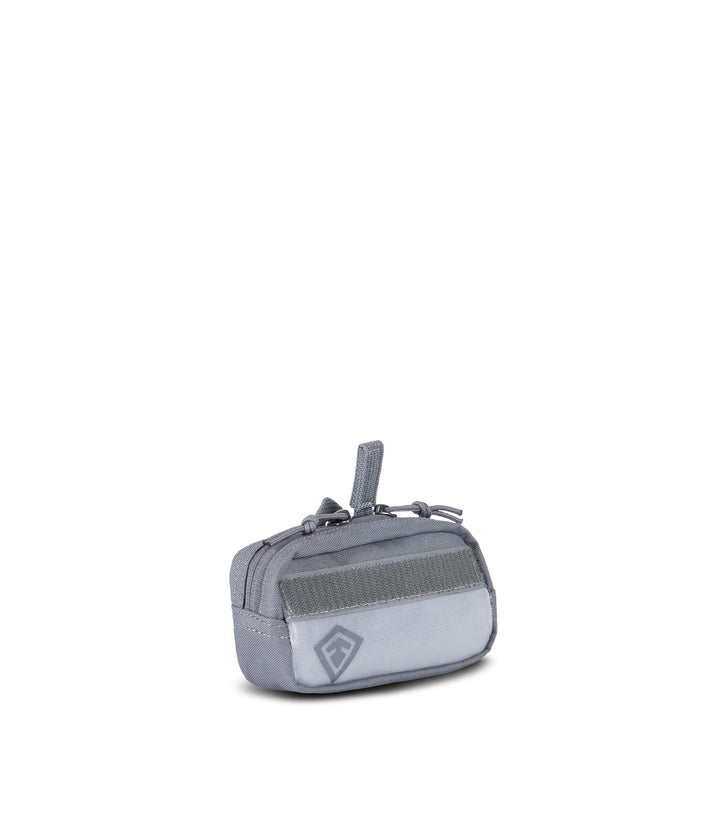 1/4 front side view of 6 X 3 Velcro Pouch in Asphalt |color_asphalt