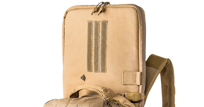 Rifle Sleeve works with Hook and Hang Thru™ compartment in First Tactical backpacks for reliable firearm transportation.