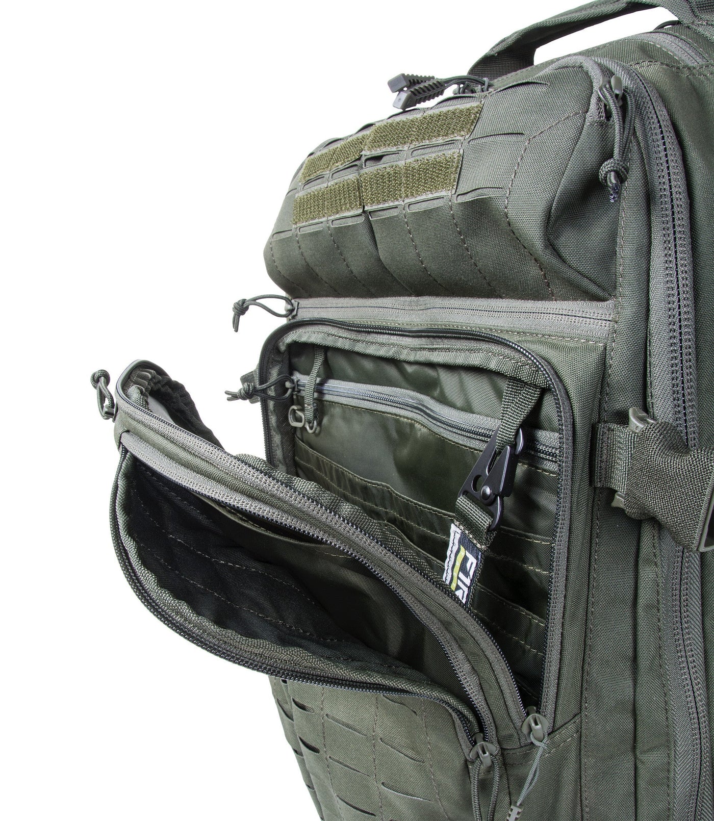 Open Front of Tactix 3-Day Plus Backpack 62L in OD Green