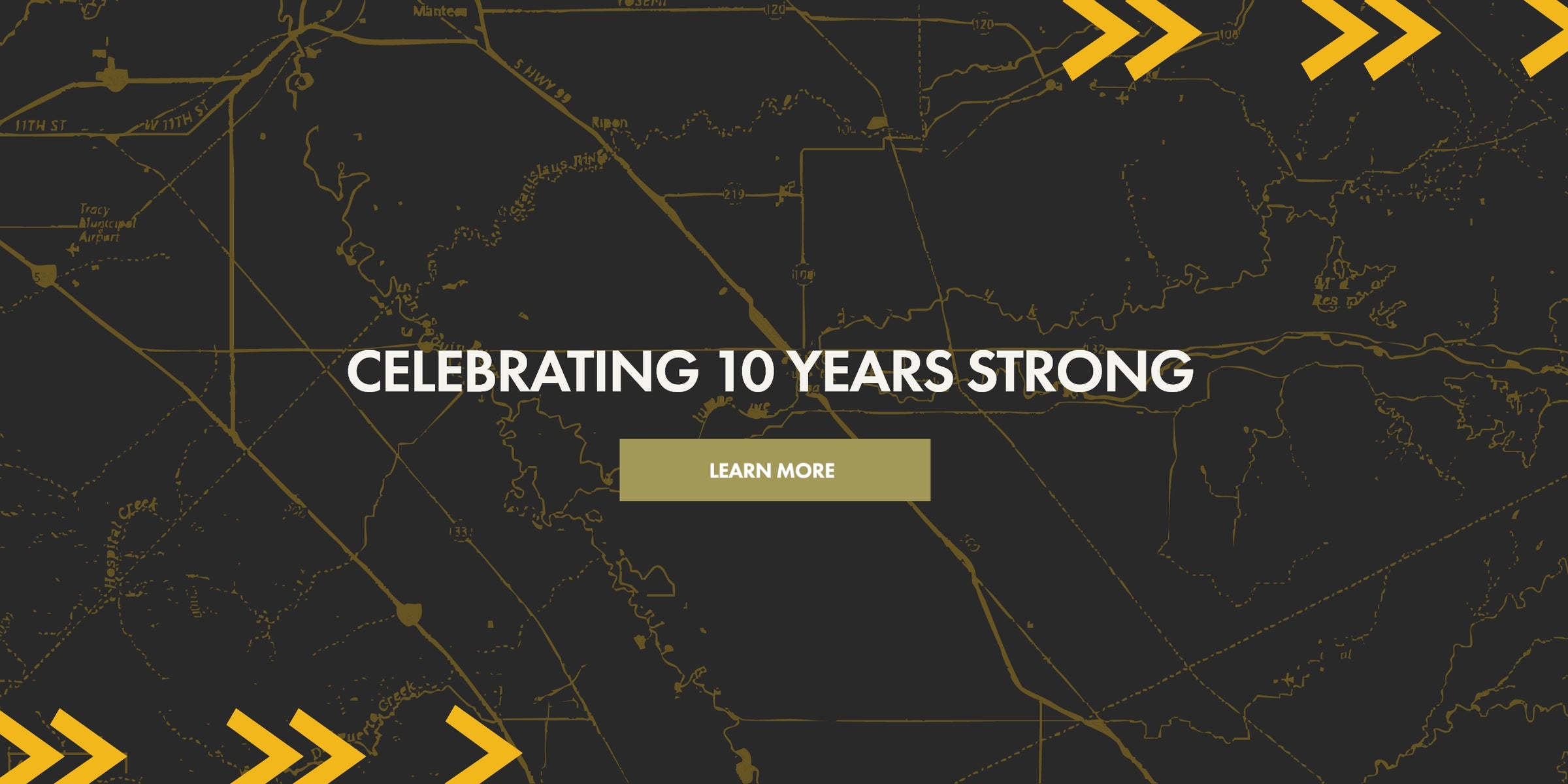 Celebrating 10 Years Strong Hero Banner for Desktop