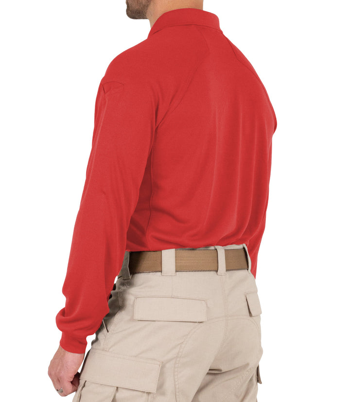 Men's Performance Long Sleeve Polo / Red