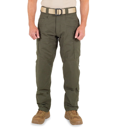 Front of Men's Defender Pants in OD Green