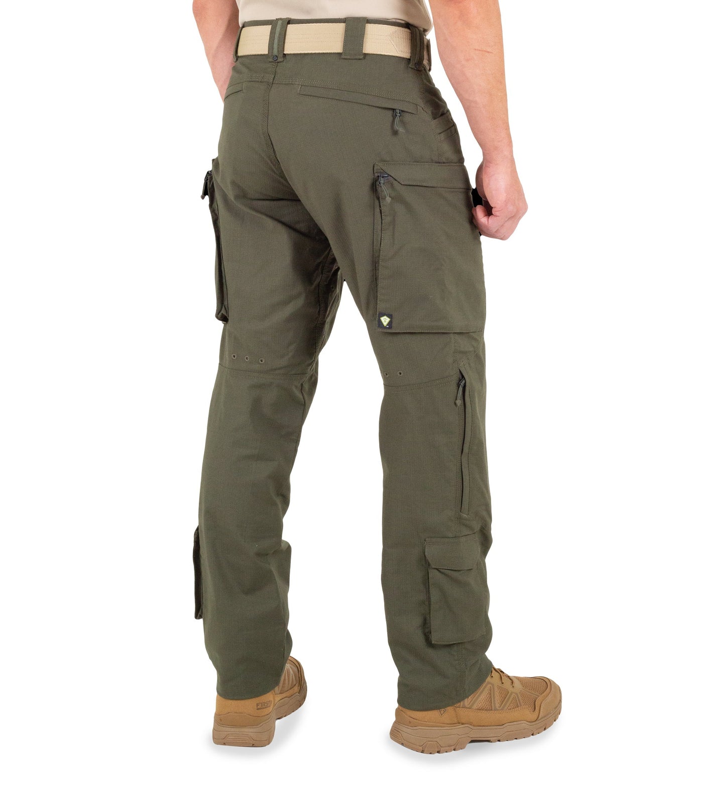 Side of Men's Defender Pants in OD Green
