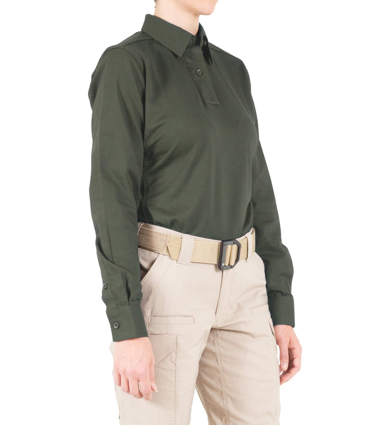 Side of Women's V2 Pro Performance Shirt in OD Green