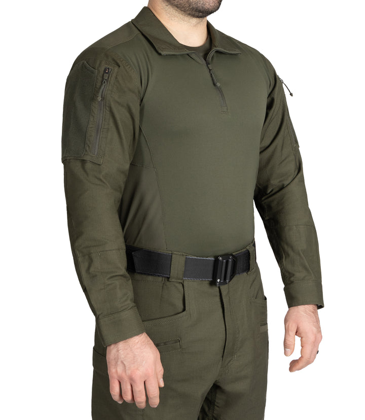 Side of Men's Defender Shirt in OD Green